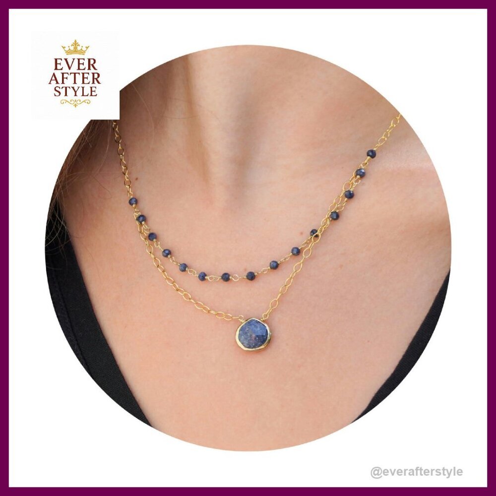 Sterling Silver Gold Vermeil Layered Necklace Dainty Pendant Elegant Jewelry